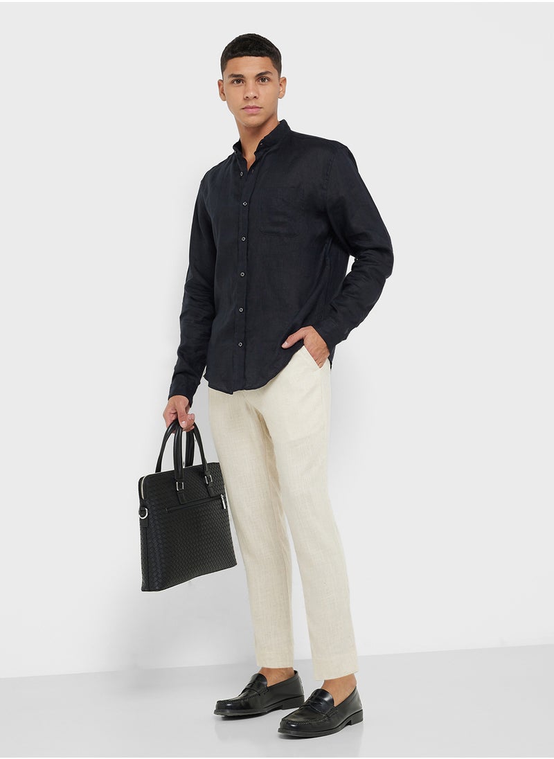 Slim Fit Linen Pants