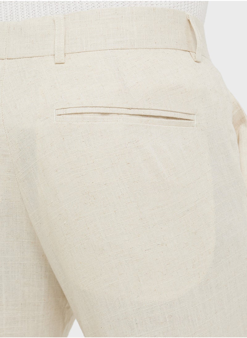 Slim Fit Linen Pants