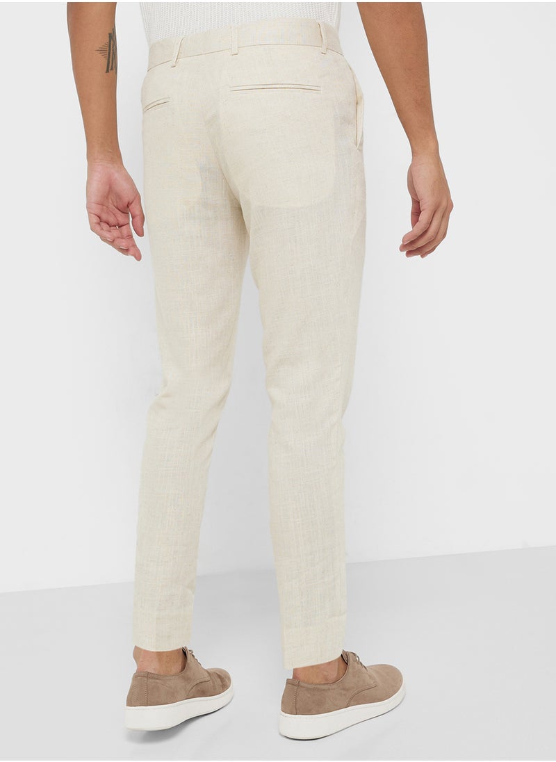 Slim Fit Linen Trousers