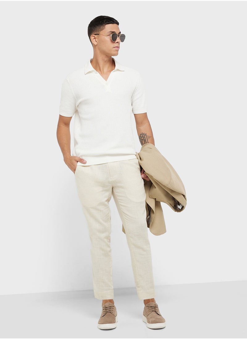 Slim Fit Linen Trousers