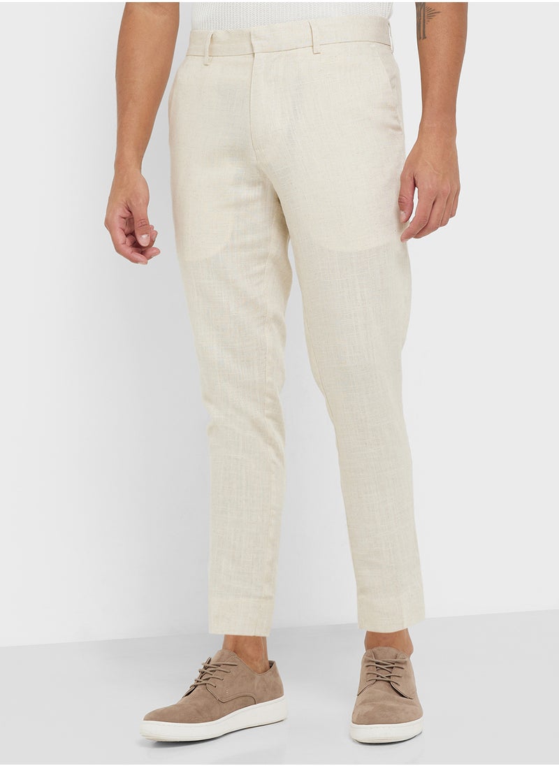 Slim Fit Linen Trousers