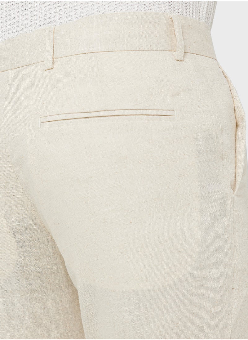 Slim Fit Linen Trousers