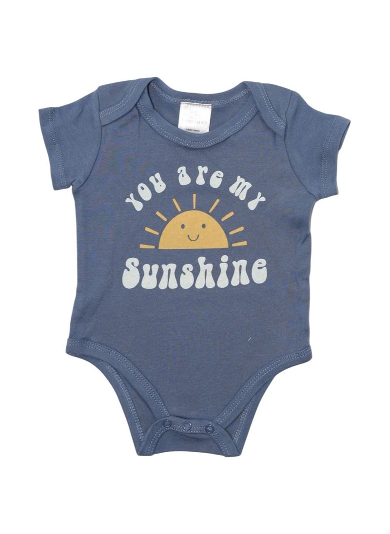 Bambimici 3-Piece Short Sleeve You are my Sunshine Print Bodysuit for Baby