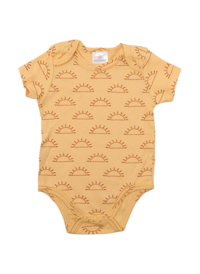 Bambimici 3-Piece Short Sleeve You are my Sunshine Print Bodysuit for Baby