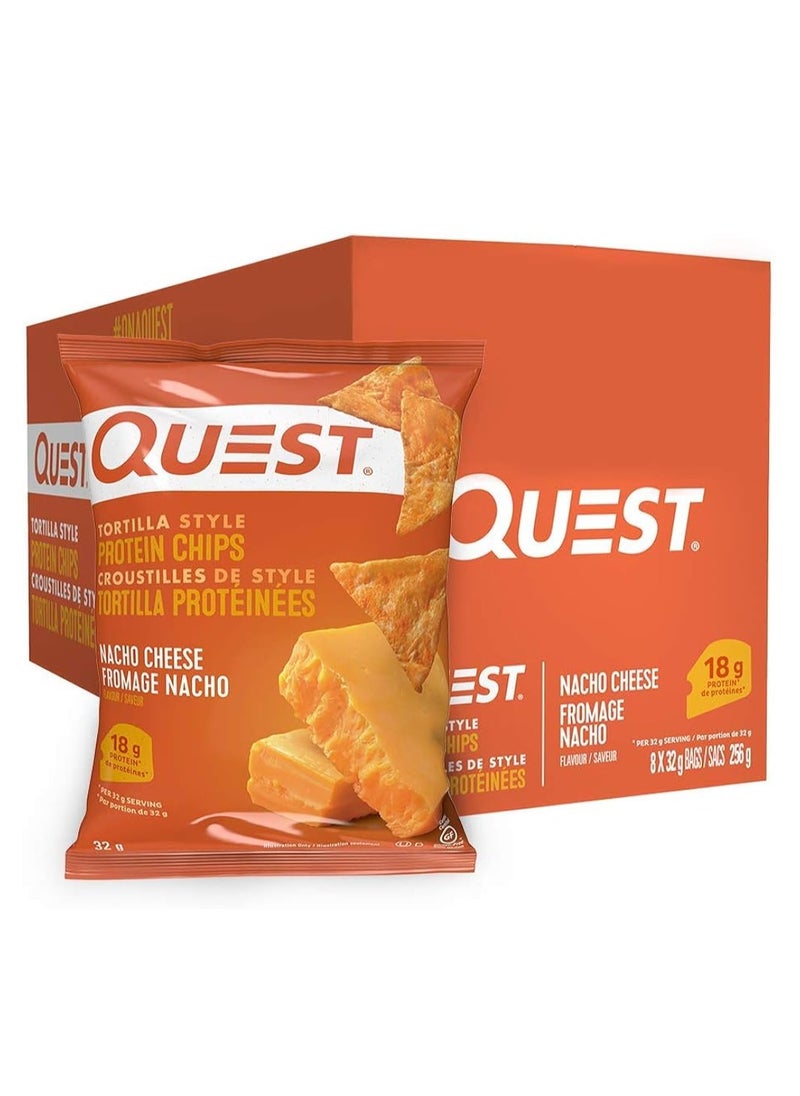 Quest Nutrition Tortilla Style Protein Chips 32g Nacho Cheese Pack of 8