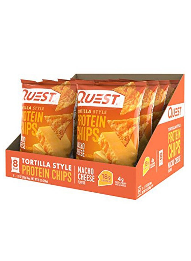 Quest Nutrition Tortilla Style Protein Chips 32g Nacho Cheese Pack of 8