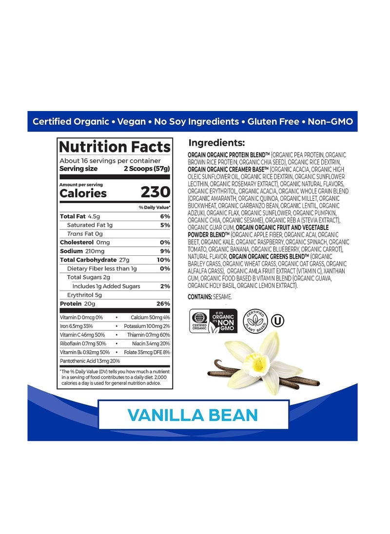 Gluten-free Vanilla Bean Organic Plant Based Meal (20g/2.01lbs)