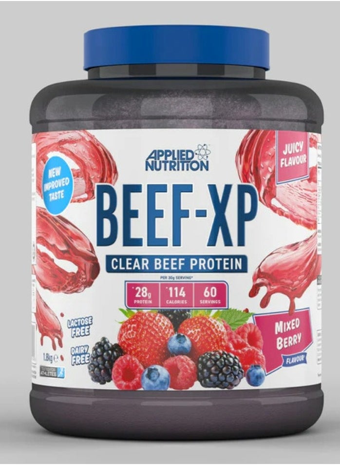 Beef Xp Clear protein isolate (Mixed Berry flavour) 1.8 kg - 28g Protein, Lactose Free, Dairy free