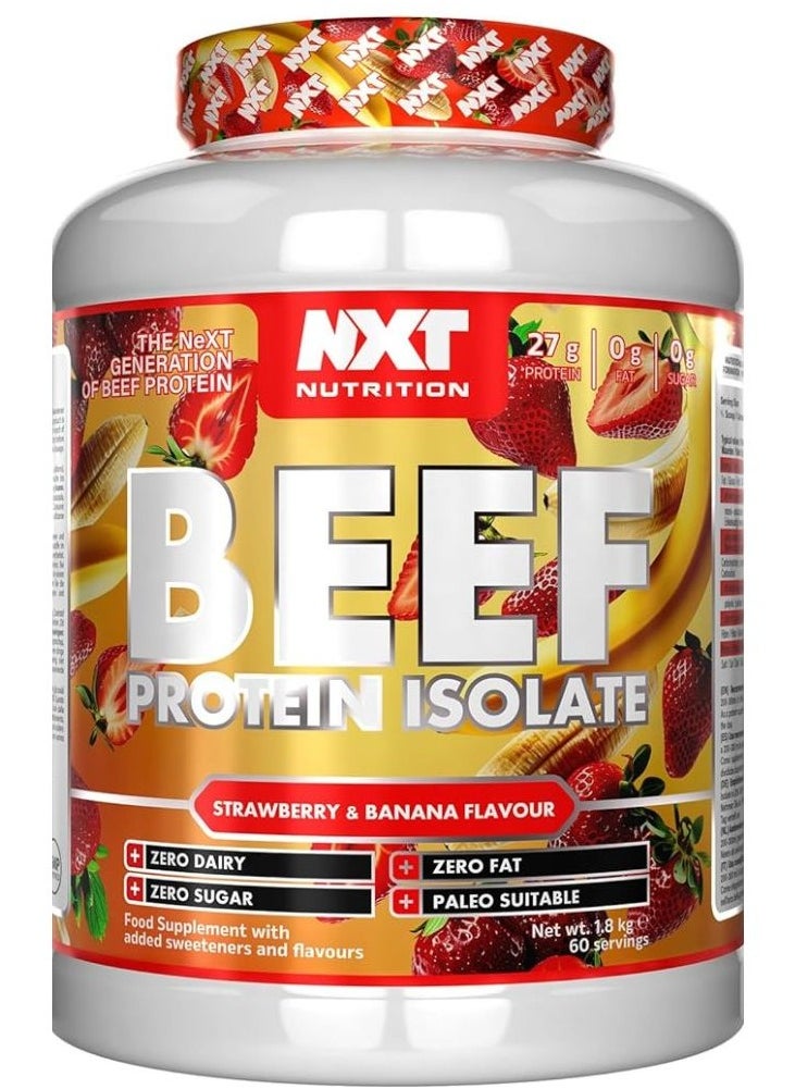 Beef Protein Isolate Zero Dairy Strawberry Banana Flavour 60 Servings 1800g