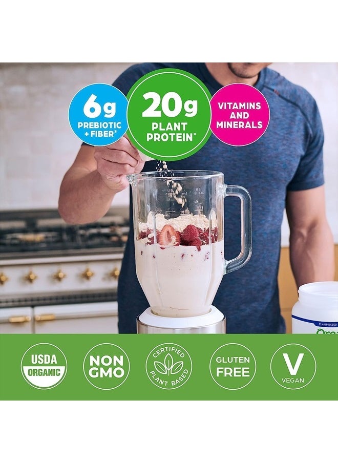 Organic Meal, Vegan Meal Replacement Protein Powder, Vanilla Bean - 20g Plant Based Protein, 6g Prebiotic Fiber, Fruits, Vegetables & Greens, Gluten Free, Shakes & Smoothies, 2.01lb