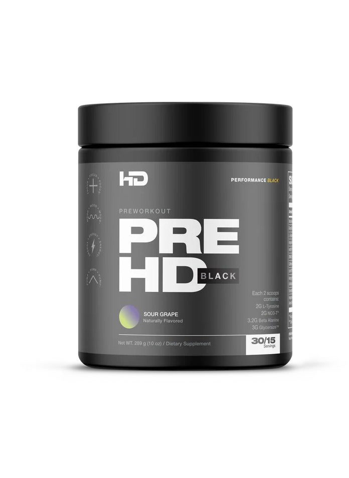 HD Muscle Pre workout Black (Sour Grape) 305g 30 servings