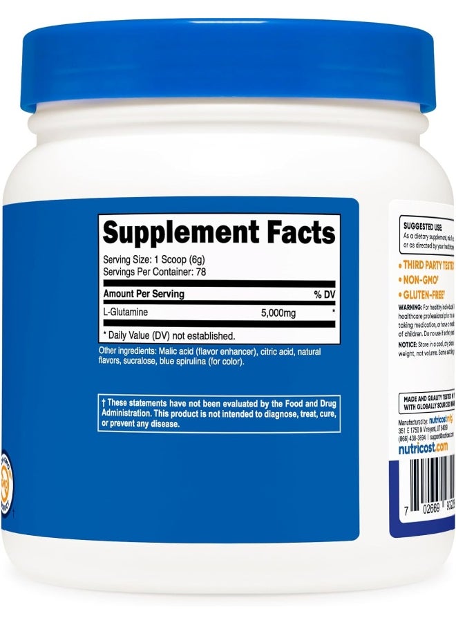 L-Glutamine Powder (500 Grams) (Blue Raspberry)