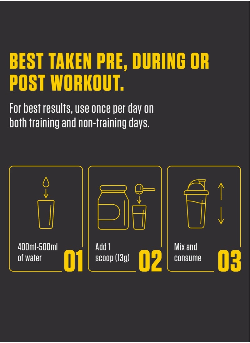 Fuel Up by Kcal BCAA Green Apple Flavour - 13g Per Serving (10g BCAA) - 25 Servings Total - 2:1:1 Ratio for Muscle Growth - Pre, Intra, and Post-Workout Supplement