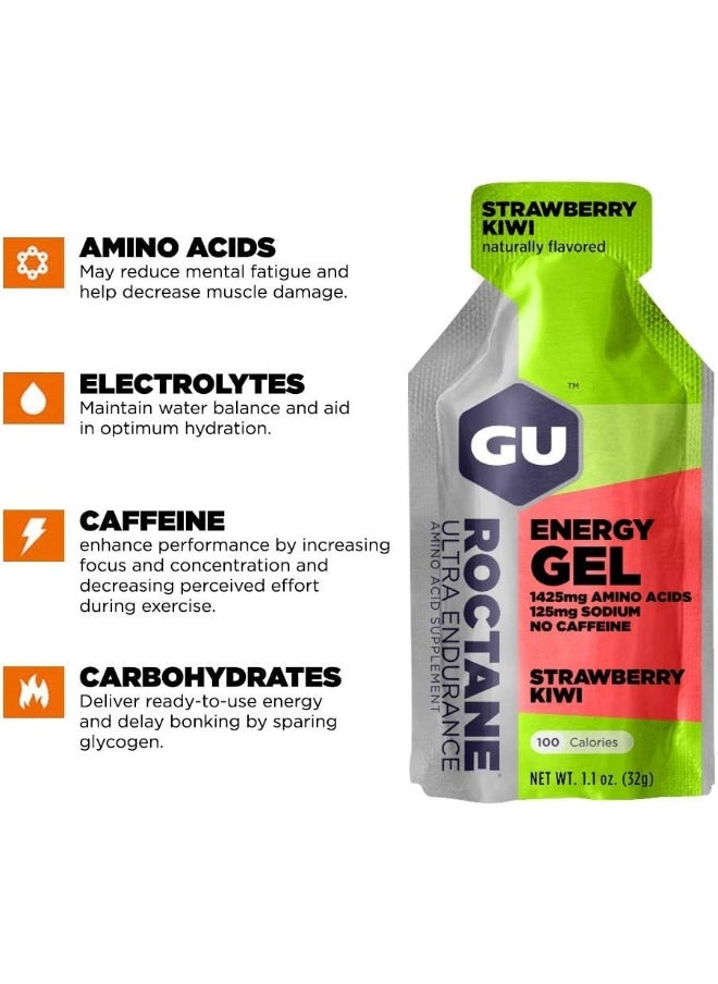 Roctane Ultra Endurance Energy Gel, 24-Count (Strawberry Kiwi, 24-COUNT)