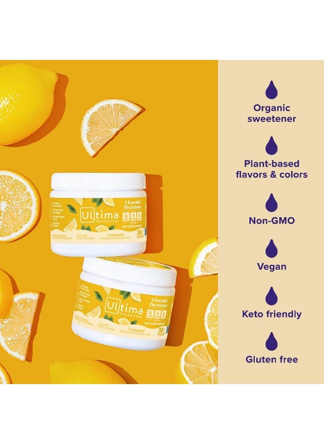 Hydration Electrolyte Powder- 30 Servings- Keto And Sugar Free- Feel Replenished, Revitalized- Naturally Sweetened- Non- GMO And Vegan Electrolyte Drink Mix- Lemonade