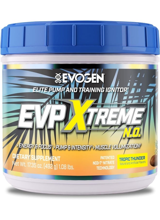 Nutrition Evp Xtreme No Arginine Nitrate Beta Alanine Citrulline Pre-Workout Nitric Oxide Pumps 40 Servings Tropic Thunder