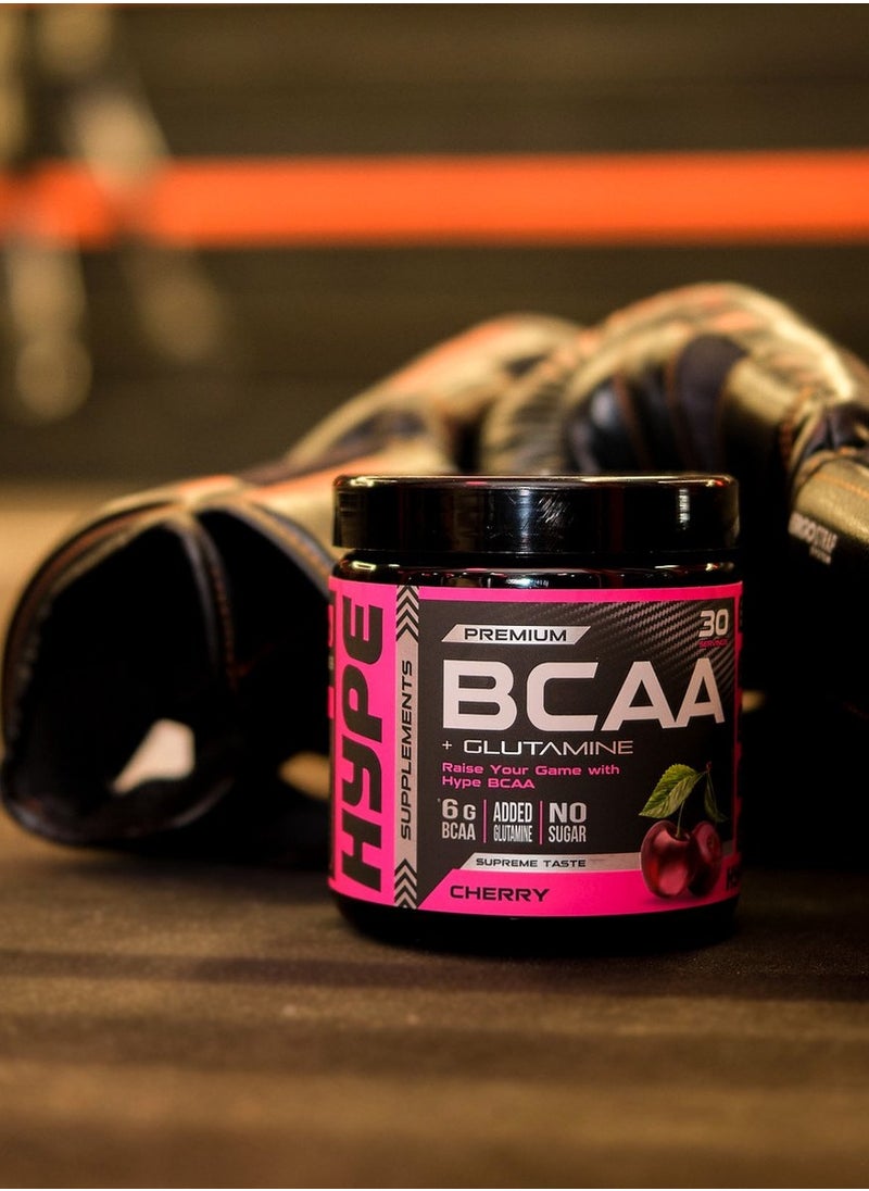 HYPE PREMIUM BCAA GLUTAMINE CHERRY FLAVOUR 30 SERVINGS 300G