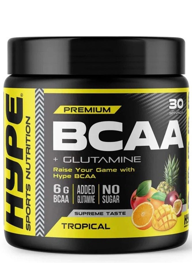 HYPE PREMIUM BCAA GLUTAMINE TROPICAL FLAVOUR 30 SERVINGS 300G