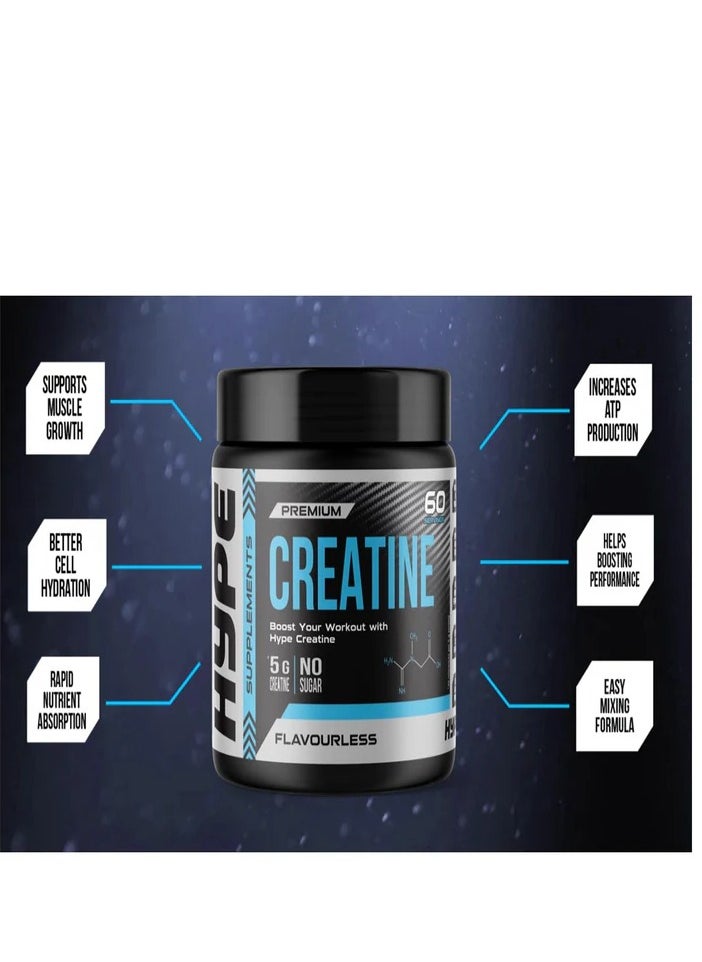 HYPE PREMIUM CREATINE UNFLAVORED 60 SERVINGS 300G