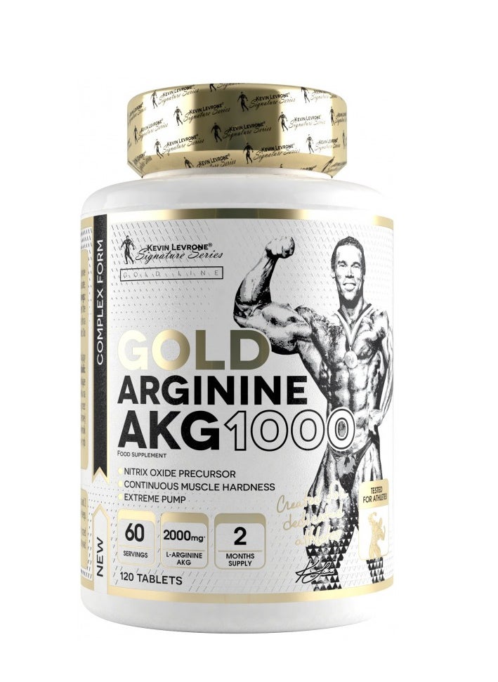 Kevin Levrone Gold Arginine AKG 1000 120 Tablets: Boost Nitric Oxide for Muscle Pumps