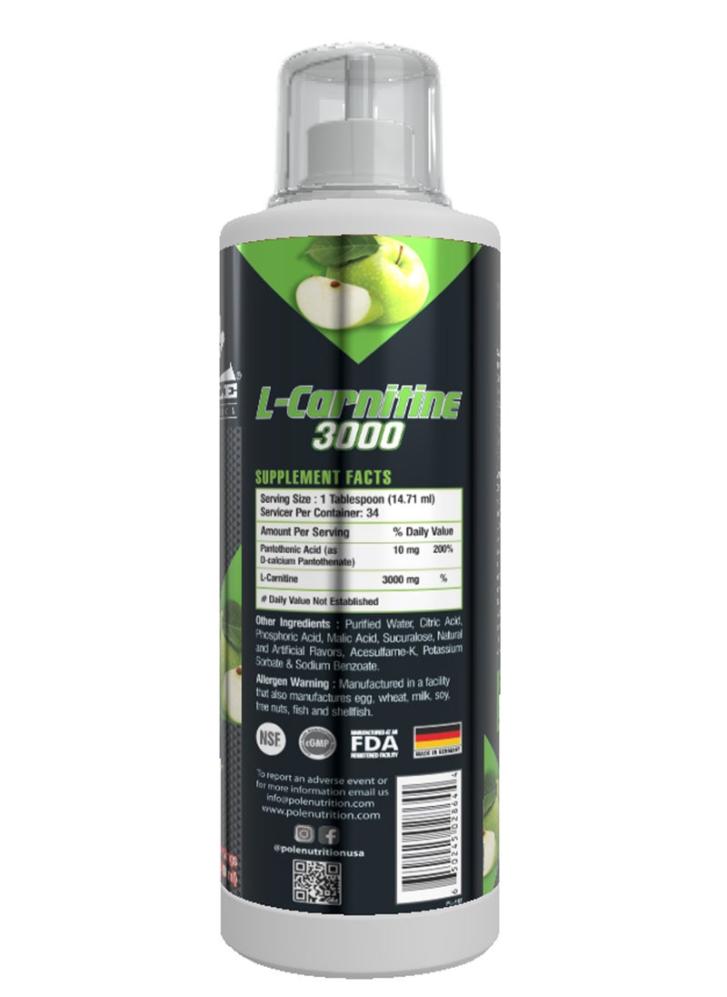 Pole Nutrition L-Carnitine 3000 Sour Apple - 34 Servings