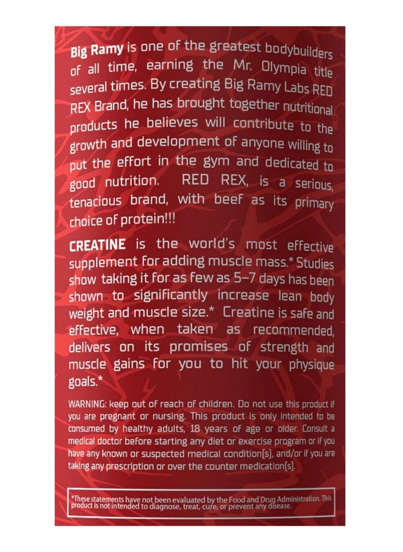 Red Rex Creatine 5000mg – Unflavored, 300g | High-Purity Creatine Monohydrate for Enhanced Performance