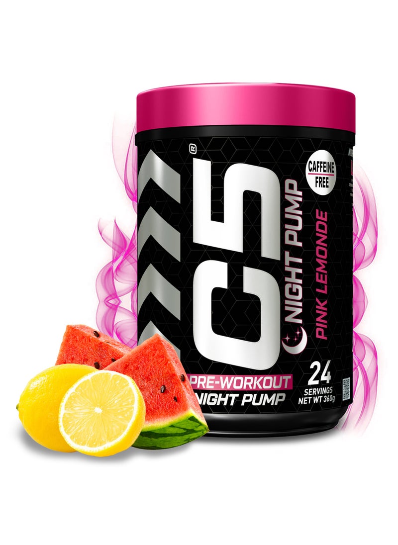 C5 Night Pre Workout Powder Pink Lemonade- 24 Servings, Sugar Free-Zero Calories-Beta Alanine-Citrulline Malate, High-Performance PreWorkout Booster Supplement