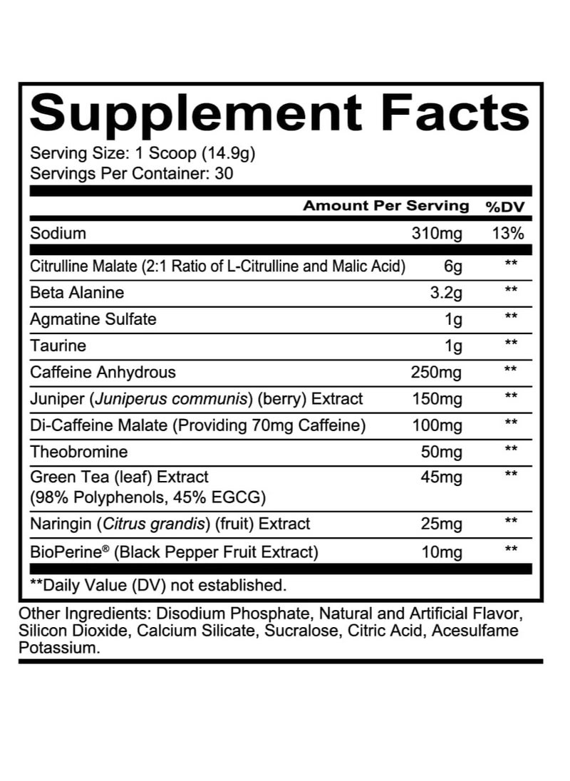 Total War Preworkout 320mg of Caffeine from Green Tea,Juniper & Beta Alanine Sour Gummy Bear 30 Servings 15.77oz 447g