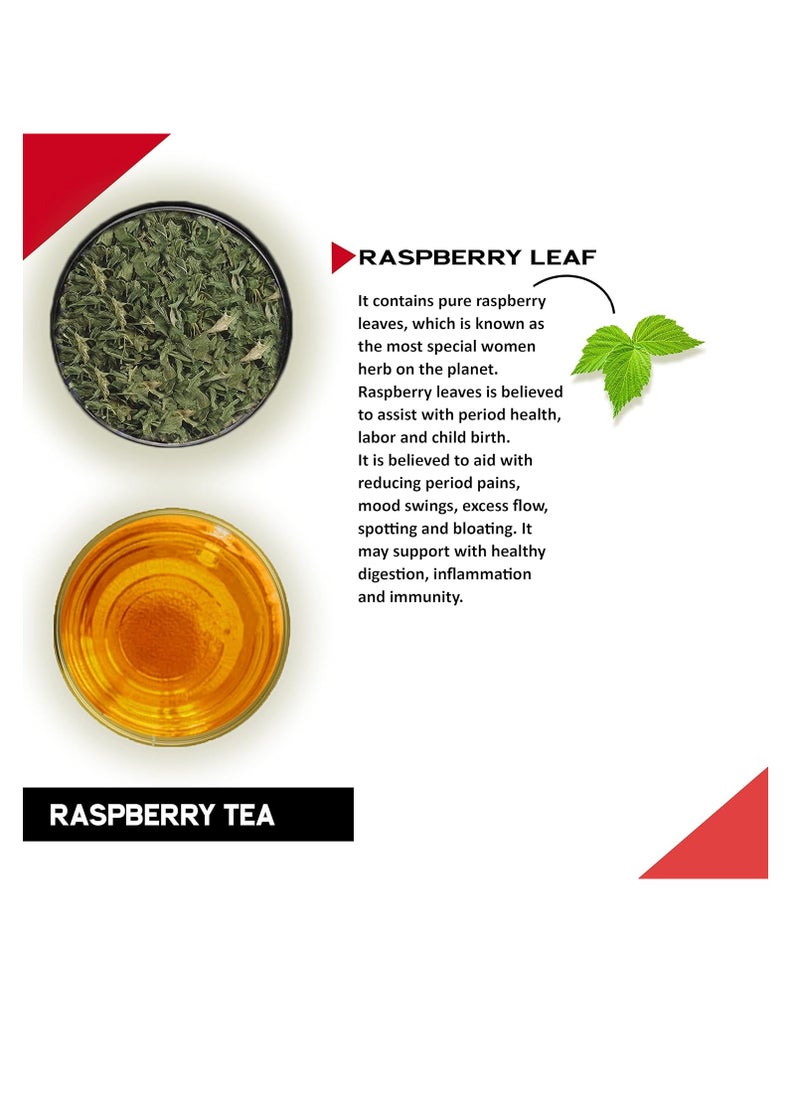 TEACURRY Raspberry Tea (50 Grams, 100 Cups) - Helps with Period health, Fertility, Labour & Child birth - Raspberry Leaf From Washington