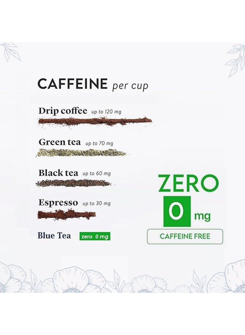 BLUE TEA Butterfly Pea Flower Tea 100 Tea Bags Plant Based ANTIOXIDANT RICH Aparajita Shankhpushpi Caffeine Free Detox Tea Flower Based Herbal Tea Non-GMO Vegan Featured In Shark Tank Ziplock Pouch