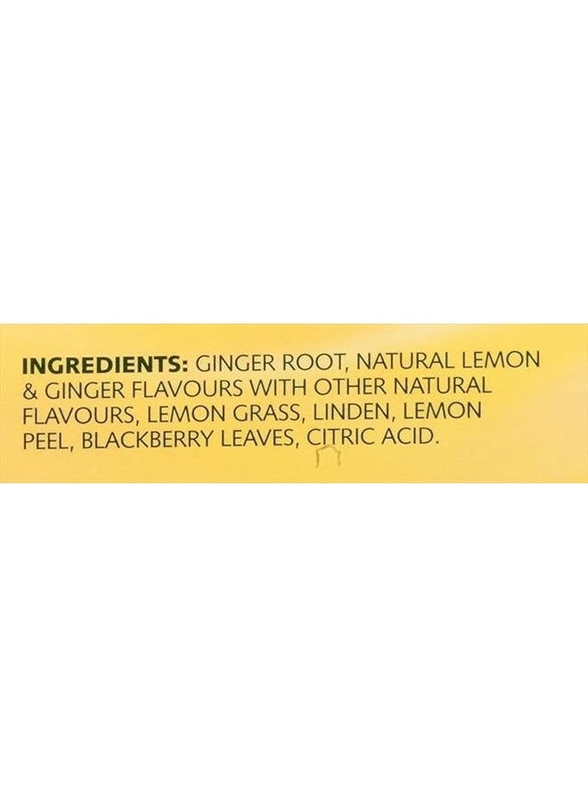 Lemon & Ginger Herbal Tea Individually Wrapped Bags, 25 Count (Pack of 6), Spicy Ginger, Lemon Peel, & Lemongrass, Naturally Caffeine-Free, Enjoy Hot or Iced | Packaging May Vary