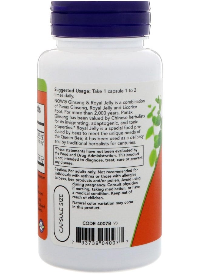 NOW Foods Ginseng & Royal Jelly Caps. 90's