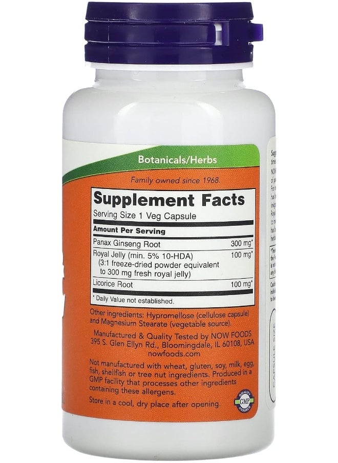 NOW Foods Ginseng & Royal Jelly Caps. 90's
