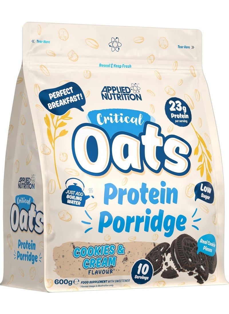 Critical Oats Advanced Protein Porridge Whey Protein Powder Blend with Wholegrain Oats Cookies & Cream 600 gm