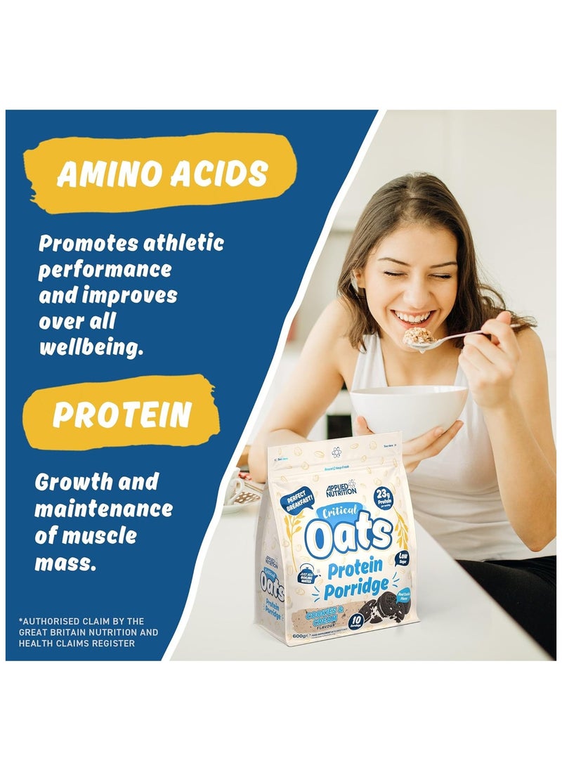 Critical Oats Advanced Protein Porridge Whey Protein Powder Blend with Wholegrain Oats Cookies & Cream 600 gm