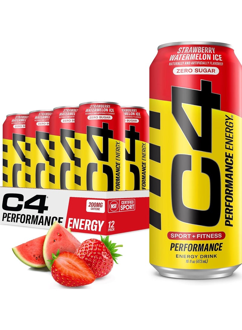 C4,Energy Drink, Strawberry Watermelon Ice Flavor,473*12