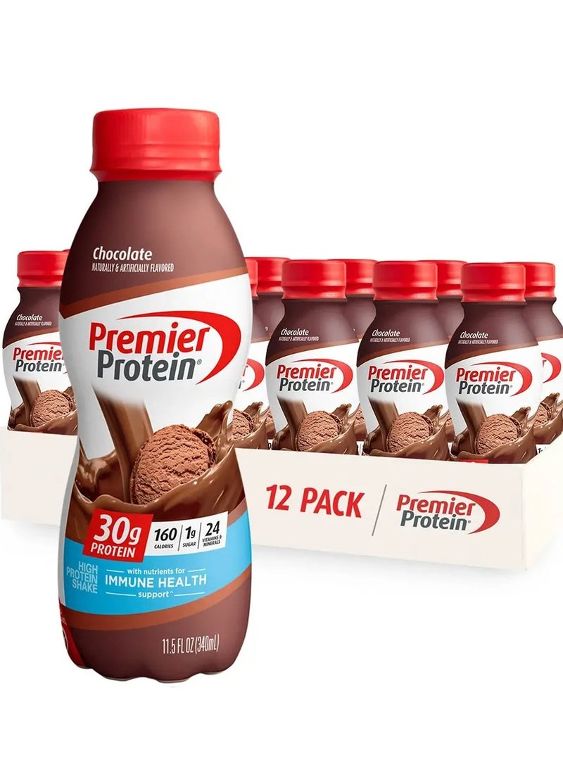 PREMIER PROTEIN SHAKE 30G PROTEIN CHOCOLATE FLAVOUR 340ML PACK OF 12