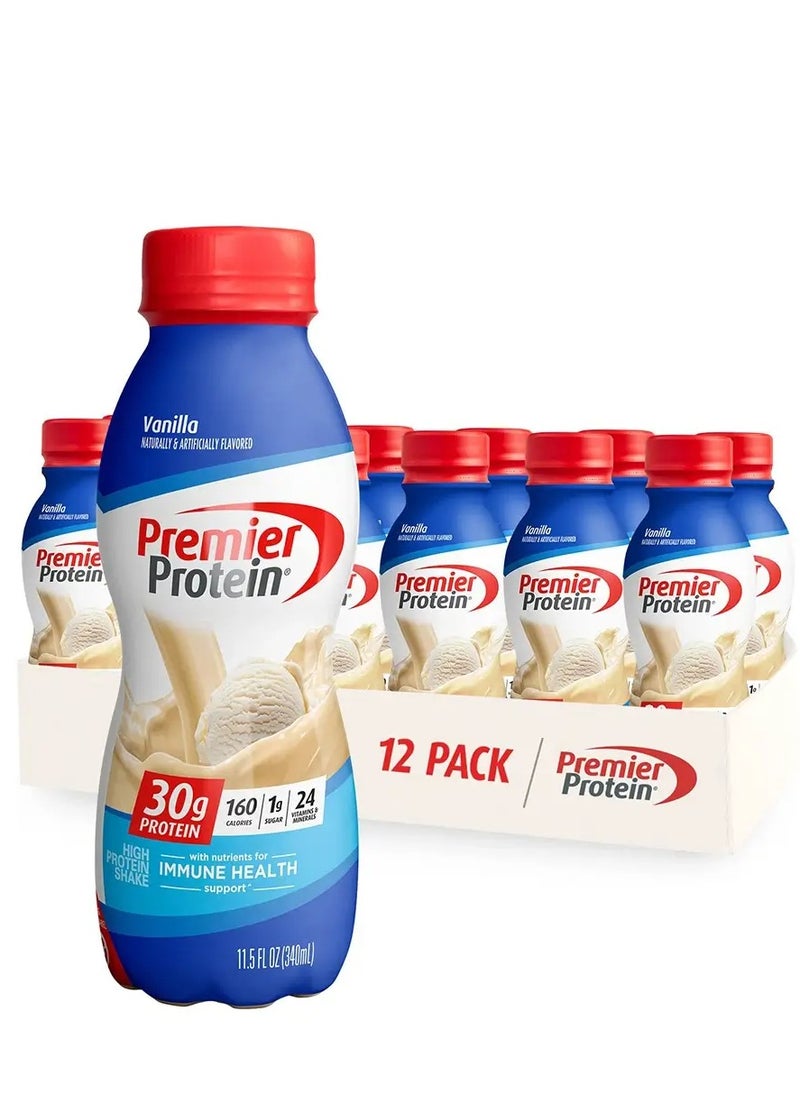 PREMIER PROTEIN SHAKE 30G PROTEIN VANILLA FLAVOUR 340ML PACK OF 12