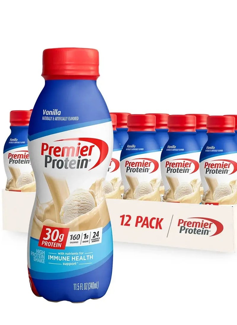 PREMIER PROTEIN SHAKE 30G PROTEIN VANILLA FLAVOUR 340ML PACK OF 12