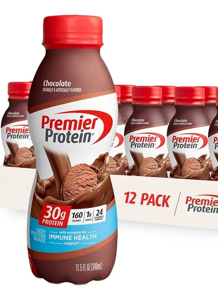 PREMIER PROTEIN SHAKE 30G PROTEIN CHOCOLATE FLAVOUR 340ML PACK OF 12