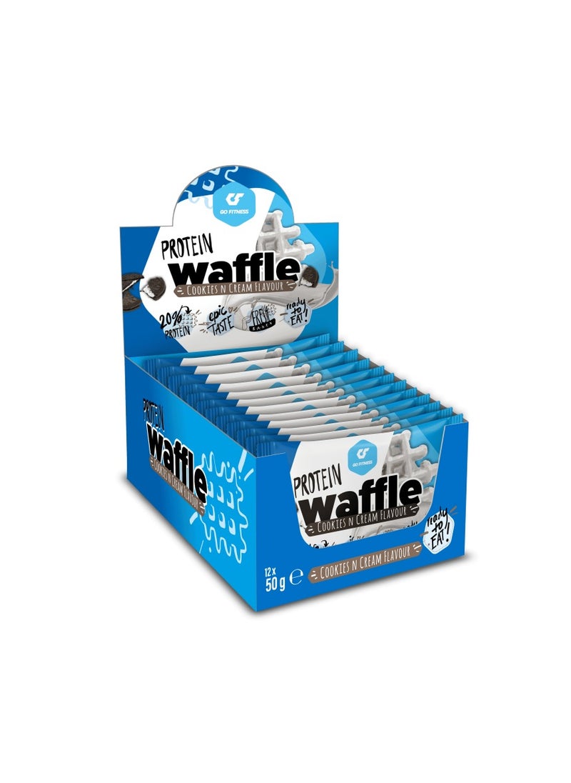 Go Fitness Protein Waffles Cookies & Cream 12x50g
