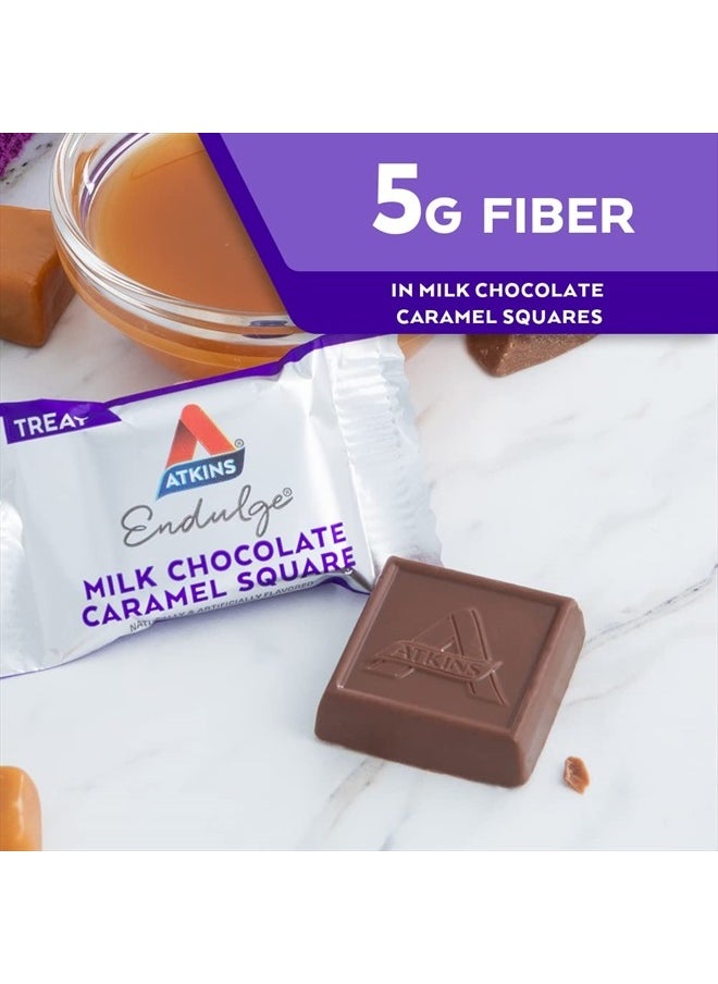 Endulge Milk Chocolate Caramel Squares, Dessert Favorite, Good Source of Fiber, 1g Sugar, 90 Count