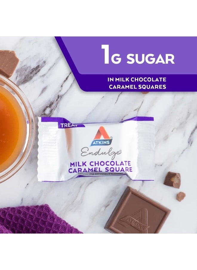 Endulge Milk Chocolate Caramel Squares, Dessert Favorite, Good Source of Fiber, 1g Sugar, 90 Count