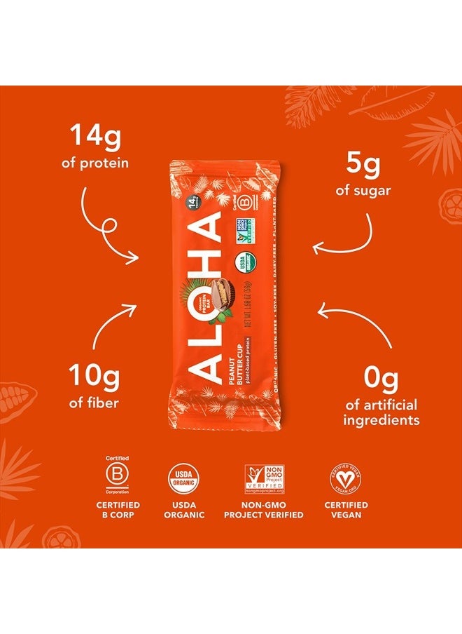 Organic Plant Based Protein Bars - Peanut Butter Cup Bar - Vegan, Low Sugar, Gluten-Free, Paleo, Low Carb, Non-GMO, No Stevia, No Erythritol