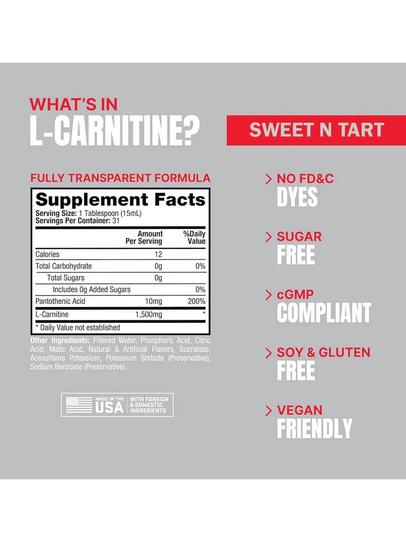 ProSupps L-Carnitine 1500 Liquid Shots 473ml Sweet N Tart