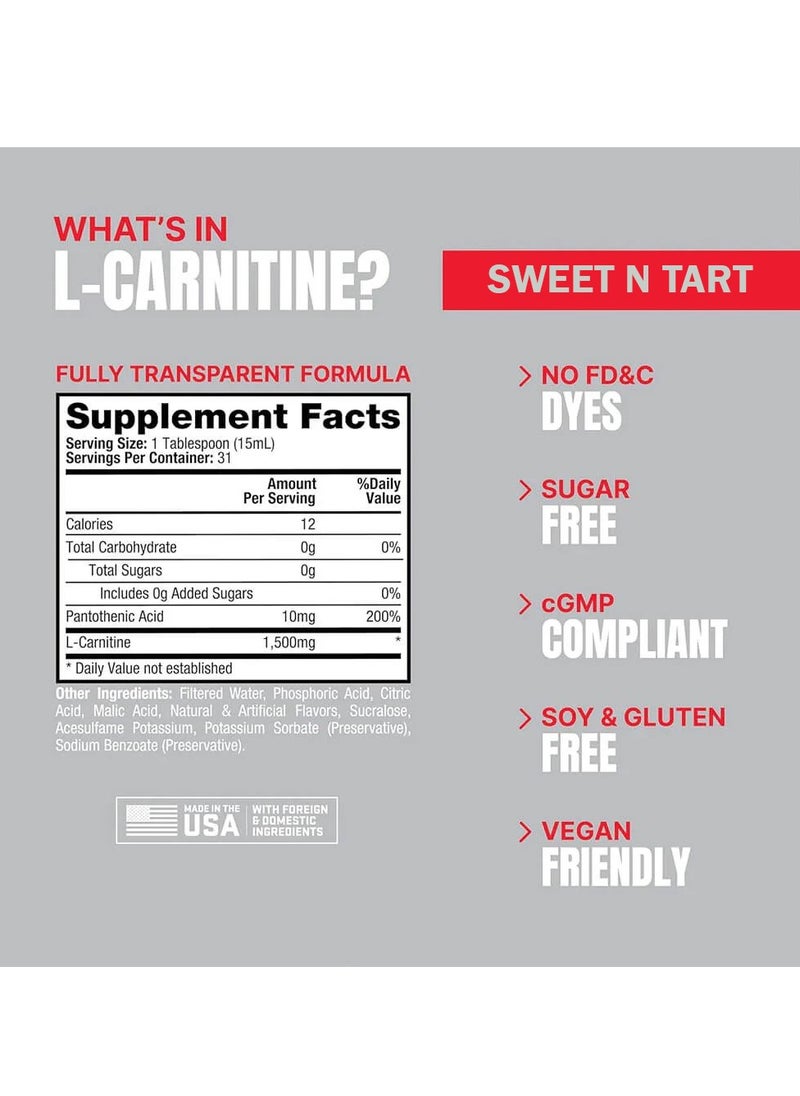 ProSupps L-Carnitine 1500 Liquid Shots 473ml Sweet N Tart