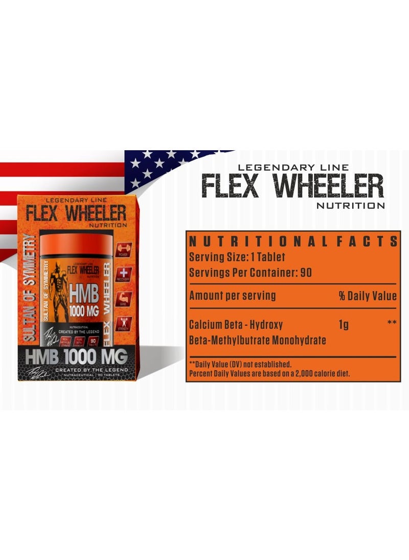 Flex Wheeler Nutrition HMB 1000mg - Muscle Growth & Recovery Support (90 Tablets)