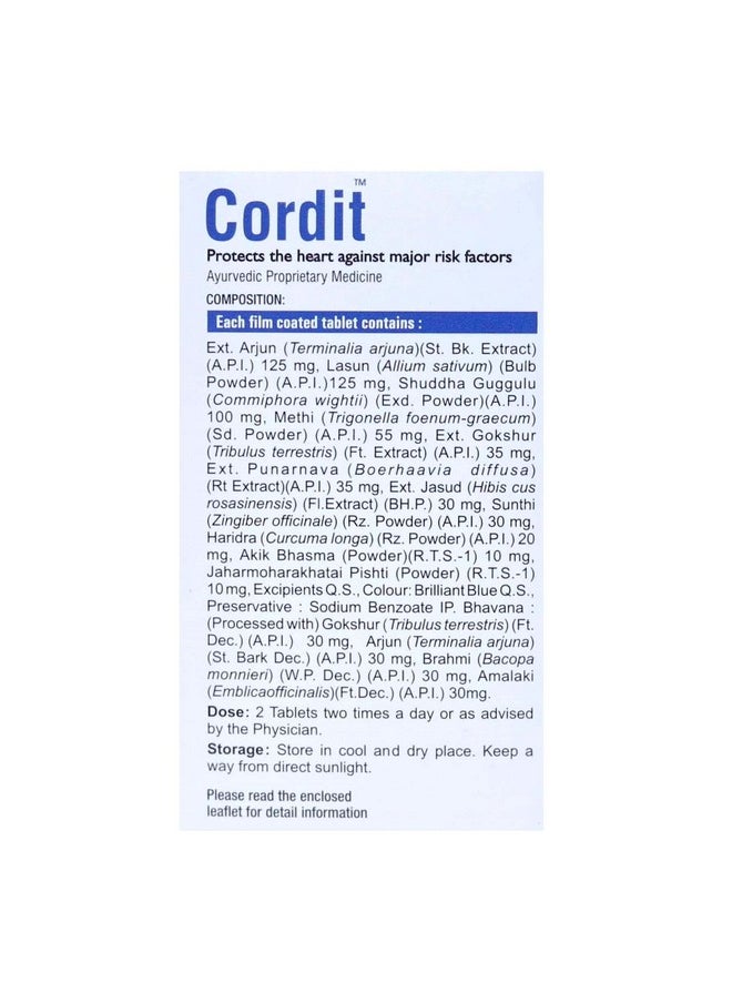 Virgo Cordit Tablet (A Product by Unjha Ayurvedic Pharmacy - Virgo UAP) - An Ayurvedic Medicine for Overall Cardiovascular Health (60 Tablets) (30 Tablets X 2)