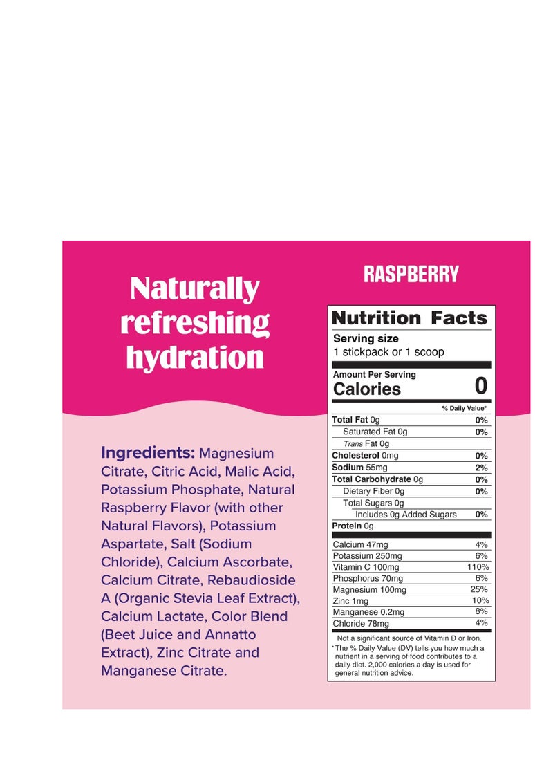 Hydration Electrolyte Powder 90 Servings Raspberry 10.2oz 288g