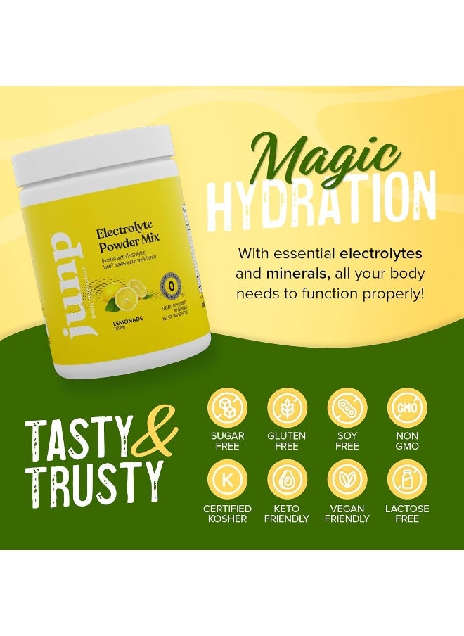 Hydration Electrolyte Powder, Electrolytes Drink Mix Supplement, Zero Calories Sugar and Carbs, Kosher, Lemonade Flavor, 90 Servings